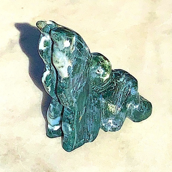 MOSS AGATE DRUZY FAIRY CRYSTAL NATURAL QUARTZ GEMSTONE NEW HEALING STONE 3 1/4IN - Picture 4 of 12